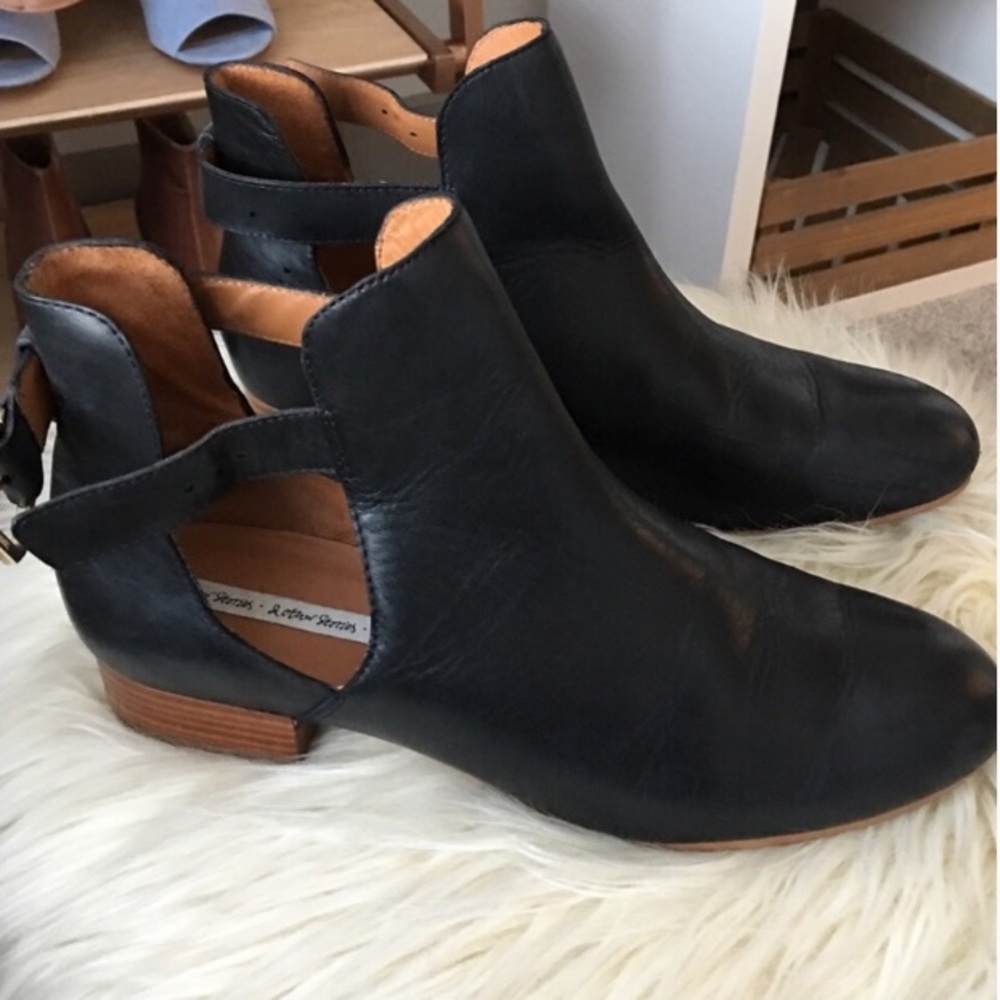 And Other Stories Black Leather Ankle Boots